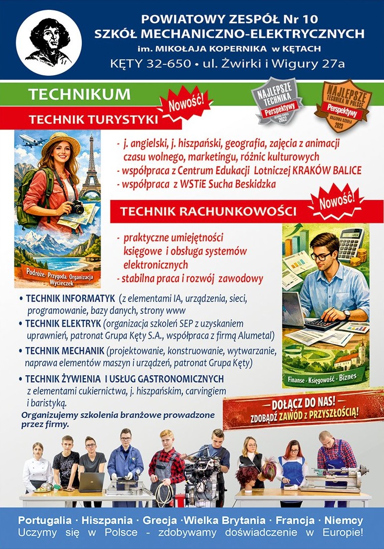 Rekrutacja do szkół ponadpodstawowych na rok szkolny 2025/2026 ulotka reklamowa