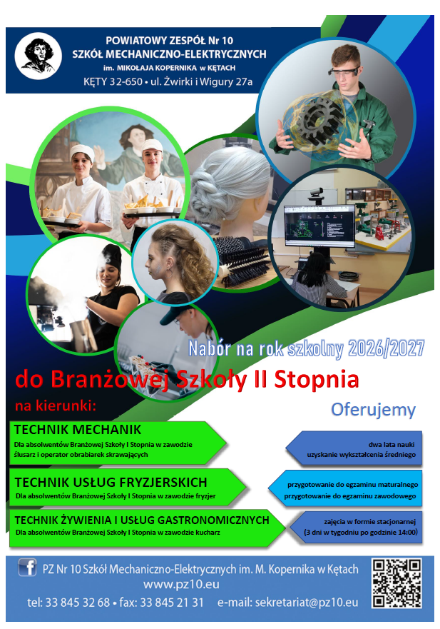 Rekrutacja do szkół ponadpodstawowych na rok szkolny 2025/2026 ulotka reklamowa